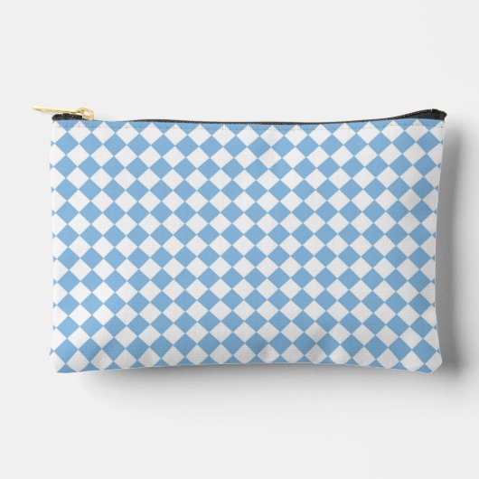 Blauw Wit Checker Diamant Patroon Etui (Voorkant)