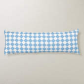 Blauw Wit Checker Diamant Patroon Lichaamskussen (Achterkant)