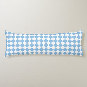 Blauw Wit Checker Diamant Patroon Lichaamskussen