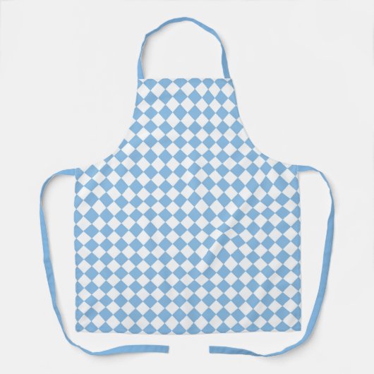 Blauw Wit Checker Diamant Patroon Schort (Voorkant)