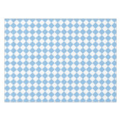 Blauw Wit Checker Diamant Patroon Tafelkleed (Voorkant (Horizontaal))
