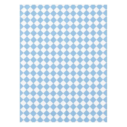 Blauw Wit Checker Diamant Patroon Tafelkleed (Voorkant)