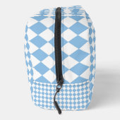 Blauw Wit Checker Diamond Pattern Toilettas Toilettasje (Rechts)