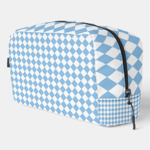 Blauw Wit Checker Diamond Pattern Toilettas Toilettasje
