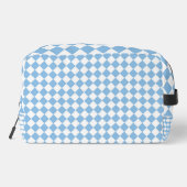 Blauw Wit Checker Diamond Pattern Toilettas Toilettasje (Achterkant)