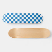 blauw-wit Checkerboard Patroon Persoonlijk Skateboard (Horizontaal)