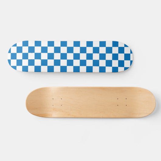 blauw-wit Checkerboard Patroon Persoonlijk Skateboard (Horizontaal)
