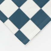 Blauw & wit chequebord & Stripes herhalen Patroon Fleece Deken (Hoek)