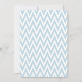 Blauw Wit Chevron Baby shower Kaart