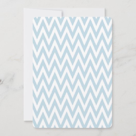 Blauw Wit Chevron Baby shower Kaart (Voorkant)