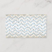 Blauw & Wit Chevron Confetti Luierspel Kaarten (Achterkant)