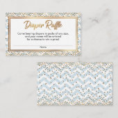 Blauw & Wit Chevron Confetti Luierspel Kaarten (Voorkant / Achterkant)