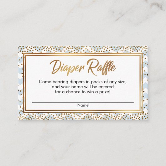 Blauw & Wit Chevron Confetti Luierspel Kaarten (Voorkant)