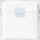 Blauw Wit Chevron Gift Label (Tas)