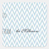 Blauw Wit Chevron Gift Label (Voorkant)