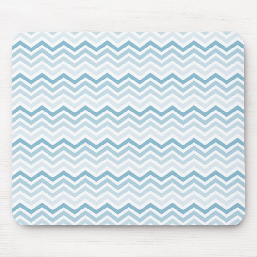 Blauw Wit Chevron Ombre Muismat (Voorkant)