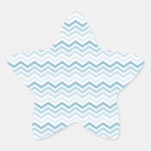 Blauw Wit Chevron Ombre Ster Sticker (Voorkant)