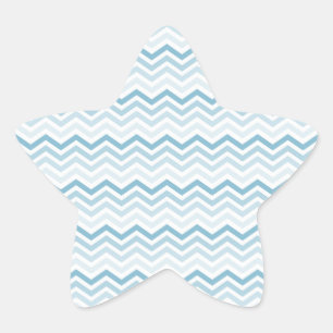 Blauw Wit Chevron Ombre Ster Sticker