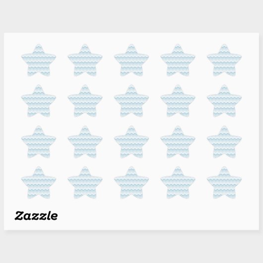 Blauw Wit Chevron Ombre Ster Sticker (Vel)