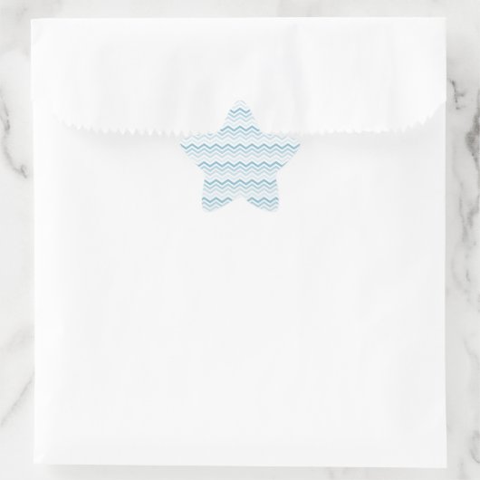 Blauw Wit Chevron Ombre Ster Sticker (Tas)