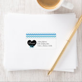 Blauw & Wit Chevron Sweet 16 Party Adresetiketten Etiket (Insitu)