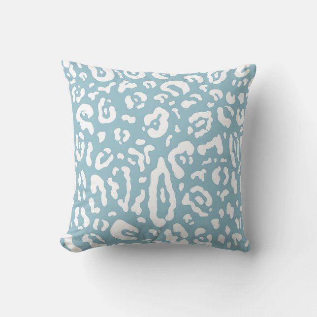 Blauw & Wit Chic Cheetah Luipaard Dierprint   Kussen (Voorkant)