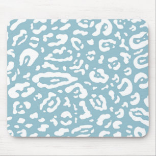 Blauw & Wit Chic Cheetah Luipaard Dierprint   Muismat