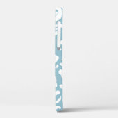 Blauw & Wit Chic Jachtluipaard Luipaard Dierenprin Case-Mate iPhone Case (Achterkant / Links)