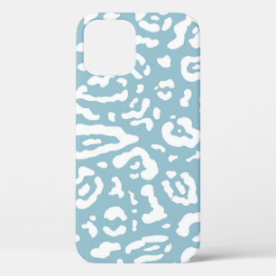 Blauw & Wit Chic Jachtluipaard Luipaard Dierenprin Case-Mate iPhone Case