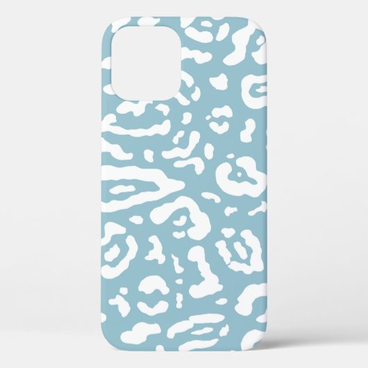Blauw & Wit Chic Jachtluipaard Luipaard Dierenprin Case-Mate iPhone Case (Achterkant)