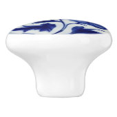 Blauw & wit China Kijk - Floral Keramische Knop (Zijkant)