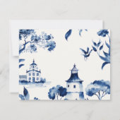 Blauw-wit Chinees porselein Bedankkaart (Achterkant)