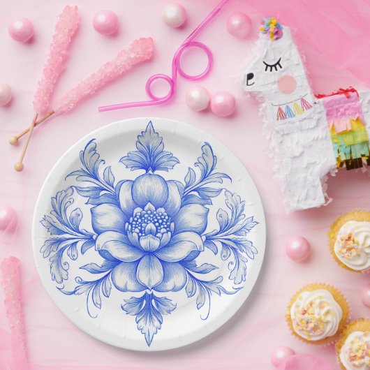 Blauw-wit Chinees servies papier bord (Feest)