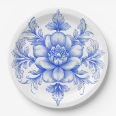 Blauw-wit Chinees servies papier bord (Voorkant)