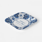 blauw-wit Chinoiserie antiek Patroon bruid Papieren Bordje (Gebogen)