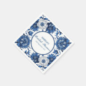 blauw-wit Chinoiserie antiek Patroon bruid Servet (Hoek)