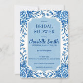 blauw-wit Chinoiserie antiek vrijgezellenfeest Kaart (Voorkant)