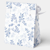 Blauw-wit Chinoiserie  Bloemen Bedankdoosjes (Achterkant)