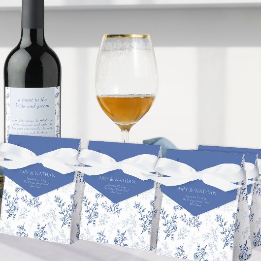 Blauw-wit Chinoiserie  Bloemen Bedankdoosjes