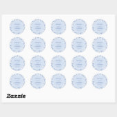 Blauw Wit Chinoiserie Bloemen Kustbruiloft Ronde Sticker (Vel)