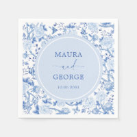Blauw Wit Chinoiserie Bloemen Kustbruiloft