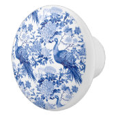 Blauw Wit Chinoiserie Bloemen Peacock Vogels Keramische Knop (Rechts)
