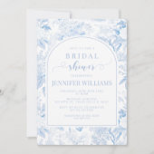 Blauw Wit Chinoiserie Bruids Douche Uitnodiging (Voorkant)