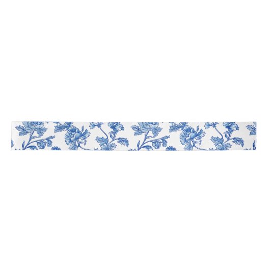 Blauw-wit Chinoiserie Bruidsmeisje Cadeau Satijnen Lint (Voorkant)