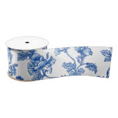 Blauw-wit Chinoiserie Bruidsmeisje Cadeau Satijnen Lint (Spoel)