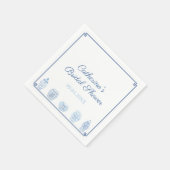 Blauw Wit Chinoiserie Chic Bruids Trouwdouche Servet (Hoek)