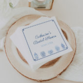 Blauw Wit Chinoiserie Chic Bruids Trouwdouche Servet