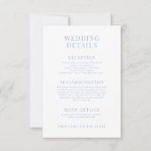 Blauw Wit Chinoiserie Classic Wedding Details Kaart (Voorkant)