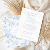 Blauw Wit Chinoiserie Classic Wedding Details Kaart