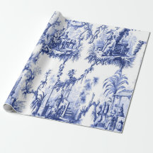 Blauw-wit Chinoiserie Decoupage